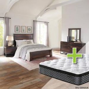 Wallace 6 - Piece Queen Bedroom Set w/ 12" Highland Premium Pillow Top Plush Memory Foam Mattress, Foundation, & Cases offers at $143.33 in Aaron's