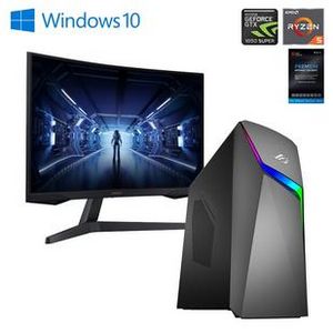 ASUS Gaming Desktop w/ AMD Ryzen™ 5 CPU, 27" Curved Gaming Monitor & Total Defense Internet Security offers at $224.99 in Aaron's