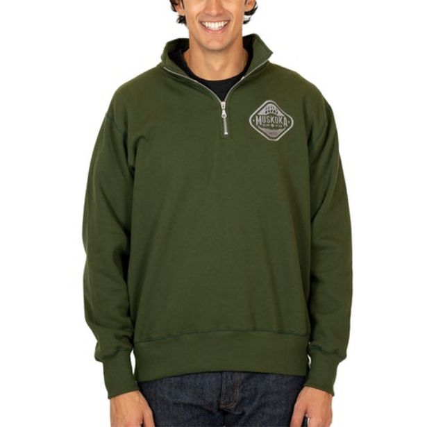 Men's Quarter-Zip in Park Green with Charcoal offers at $29 in Muskoka Bear Wear