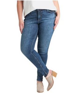 Women's Elyse Mid Rise Skinny Jeans Plus Size - ONLINE ONLY offers at $75.59 in Mark's