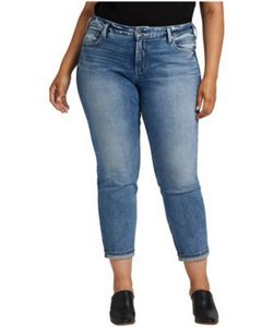 Women's Boyfriend Mid Rise Slim Leg Jeans Plus Size - ONLINE ONLY offers at $62.4 in Mark's