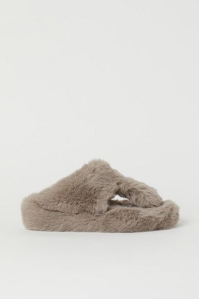 Faux Fur Slippers offers at $11.99 in H&M