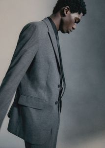 Slim fit suit blazer offers at $229.99 in Mango