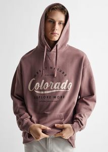 Printed hoodie offers at $44.99 in Mango
