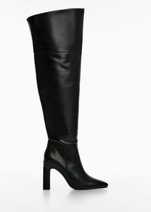 Leather boots with tall leg offers at $239.99 in Mango