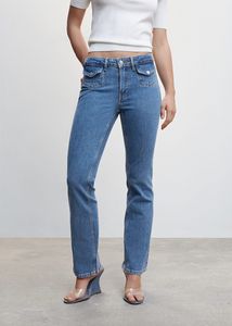 Flared jeans with pocket offers at $53.99 in Mango