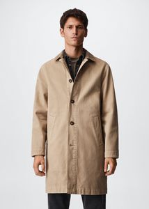 Denim trench coat offers at $119.99 in Mango