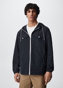Raincoat hooded jacket offers at $119.99 in Mango