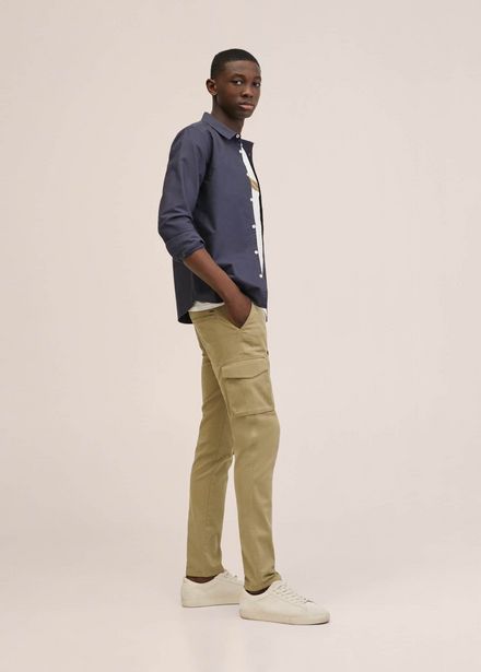 Cotton cargo trousers offers at $29.99 in Mango