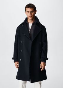 Virgin wool coat offers at $349.99 in Mango