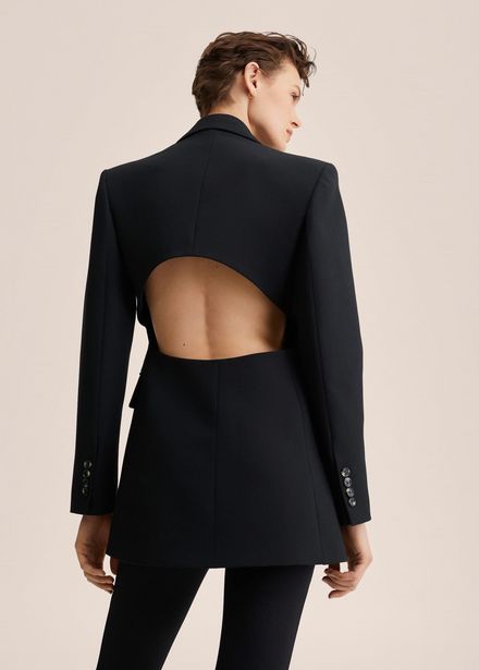 Structured cut out blazer offers at $89.99 in Mango
