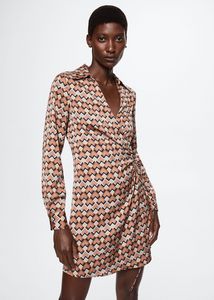 Print wrap dress offers at $69.99 in Mango