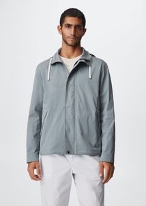 Hooded windbreaker jacket offers at $119.99 in Mango