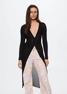 Ribbed long cardigan offers at $44.99 in Mango