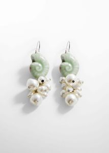 Combined shell earrings offers at $24.99 in Mango