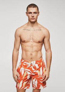 Tropical print swimming trunks offers at $54.99 in Mango