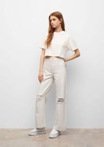 High-waist wideleg jeans offers at $49.99 in Mango