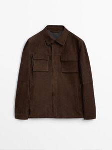 Suede Overshirt With Pockets offers at $399 in Massimo Dutti