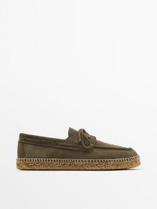 Split Suede Leather Deck Shoes offers at $149 in Massimo Dutti