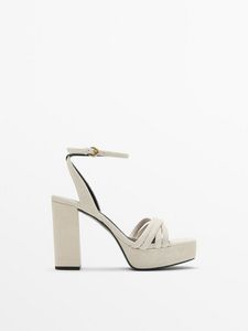 Suede High-Heel Platform Sandals - Studio offers at $119 in Massimo Dutti