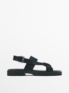 Black Leather Sandals - Studio offers at $199 in Massimo Dutti