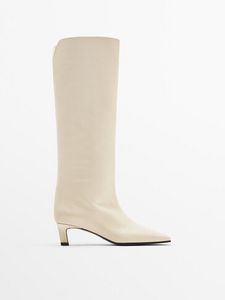 Heeled Leather Boots offers at $359 in Massimo Dutti