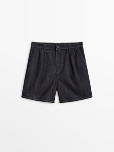 High-Waist Darted Denim Shorts offers at $99.9 in Massimo Dutti