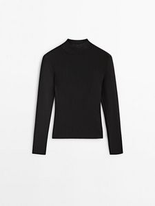 Ribbed Mock Turtleneck Sweater - Studio offers at $219 in Massimo Dutti