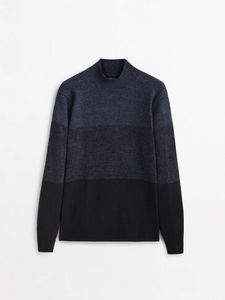 Colour Block Mock Turtleneck Sweater offers at $103.2 in Massimo Dutti