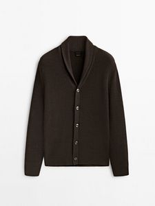Knit Cardigan With Shawl Collar offers at $79.9 in Massimo Dutti
