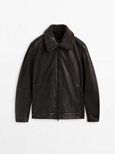 Nappa Leather Jacket With Faux Fur Collar offers at $499 in Massimo Dutti