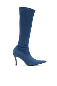 Knee boots in stretch denim offers at $405 in Diesel