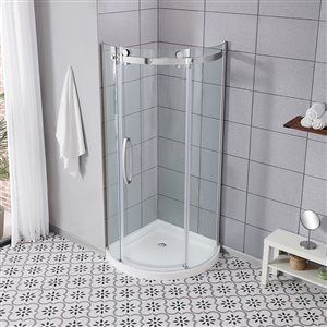 Ove Caicos 40-in White Acrylic Round Corner Shower Base offers at $246.75 in Lowe's