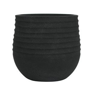 PENELOPE JAMES Black Ribbed Planter Medium offers at $39.99 in Lowe's