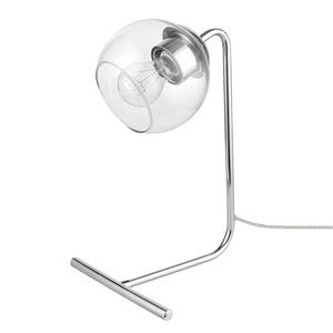 Globe Electric 15 -in Table Lamp Chrome, Cl Glass shade offers at $30 in Lowe's
