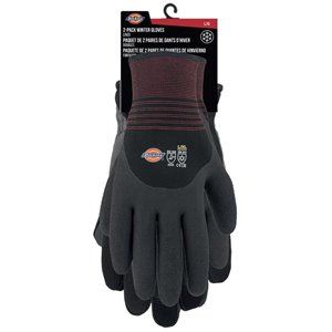 Dickies Winter Gloves, 2 Pks Assrt., Large - 1 pr Water Resistant Synt. Leather, 2'' Cuff, Compatible W/Touch Screens, Elasticized Wrist, C70 Thinsulate Lining + 1 pr 3/4 Latex Foam, Poly. Shell 15... offers at $20.99 in Lowe's