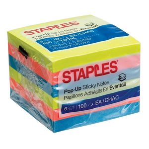 Staples Stickies Pop-up Notes - 3" x 3" - Bright Colours offers at $4.99 in Staples