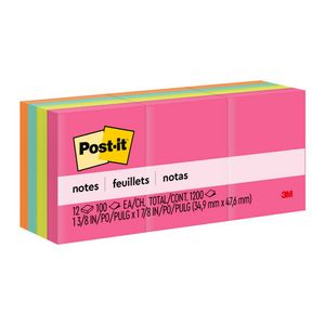 Post-it Notes - Poptimistic Collection - 1-3/8" x 1-7/8" - 12 Pack offers at $2.97 in Staples