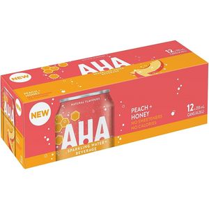 AHA Peach & Honey - 355mL - 12 Pack offers at $6.99 in Staples