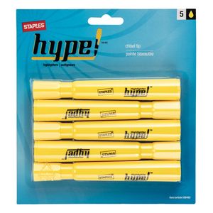 Staples Tank-Style Highlighters - Yellow - 5 Pack offers at $3.59 in Staples
