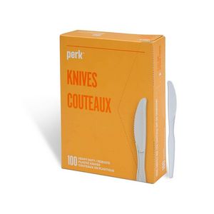 Perk Heavyweight Plastic Knives - White - 100 Pack offers at $6.99 in Staples