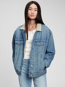 Teen Oversized Denim Sherpa Jacket offers at $24.99 in Gap