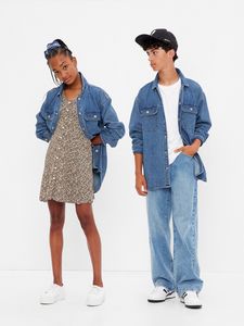 Teen Oversized Denim Shirt Jacket with Washwell offers at $23 in Gap