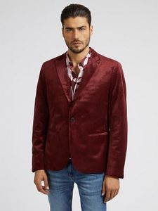 Regular fit velvet blazer offers at $155 in Guess