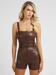 Faux leather short jumpsuit offers at $125 in Guess