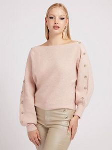 Off-shoulder sweater offers at $100 in Guess