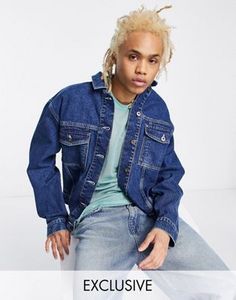 COLLUSION denim jacket in classic blue offers at $21.94 in Asos