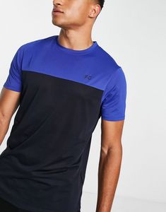French Connection Sport color block training T-shirt in navy blue offers at $12.66 in Asos