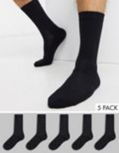 New Look ribbed 5 pack sport socks in black offers at $9.5 in Asos