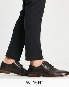 ASOS DESIGN derby lace up shoes in brown leather offers at $30.5 in Asos